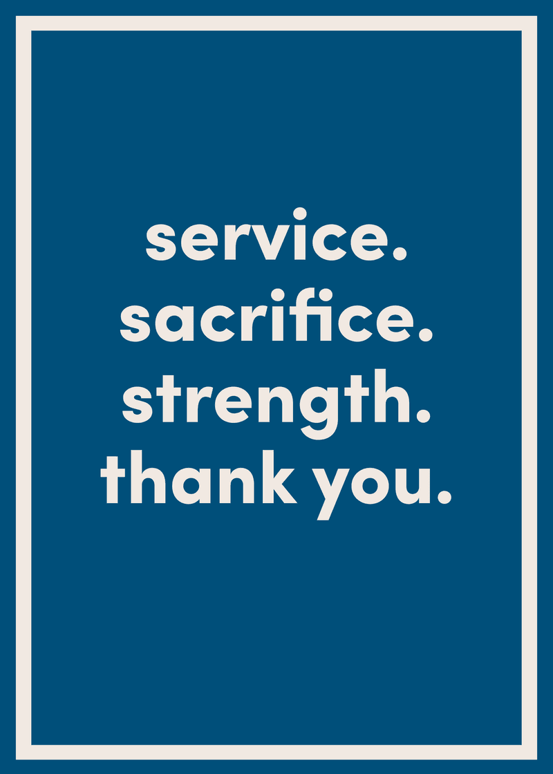 Thank You For Your Sacrifice Greeting Card S4