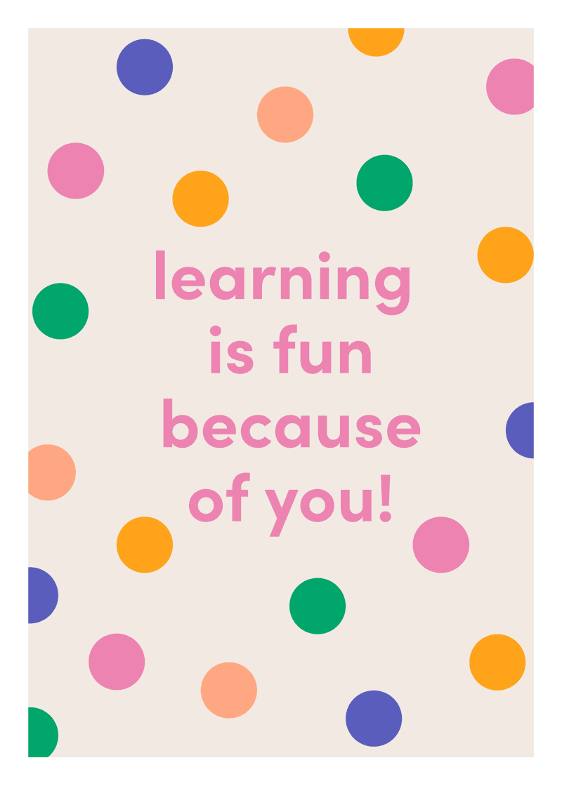 Learning is Fun Greeting Card J3