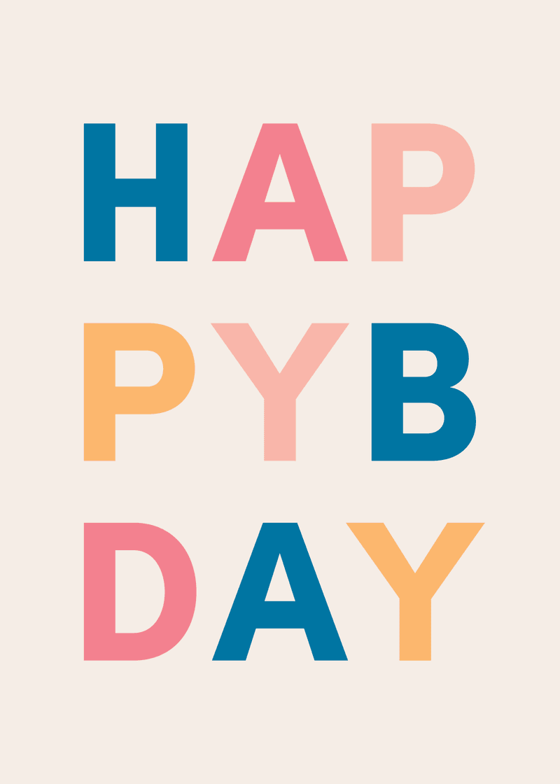 Happy Birthday Letters Greeting Card G2