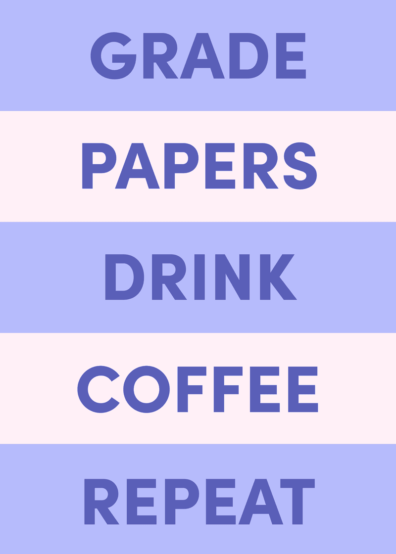 Grade Papers Greeting Card Q4