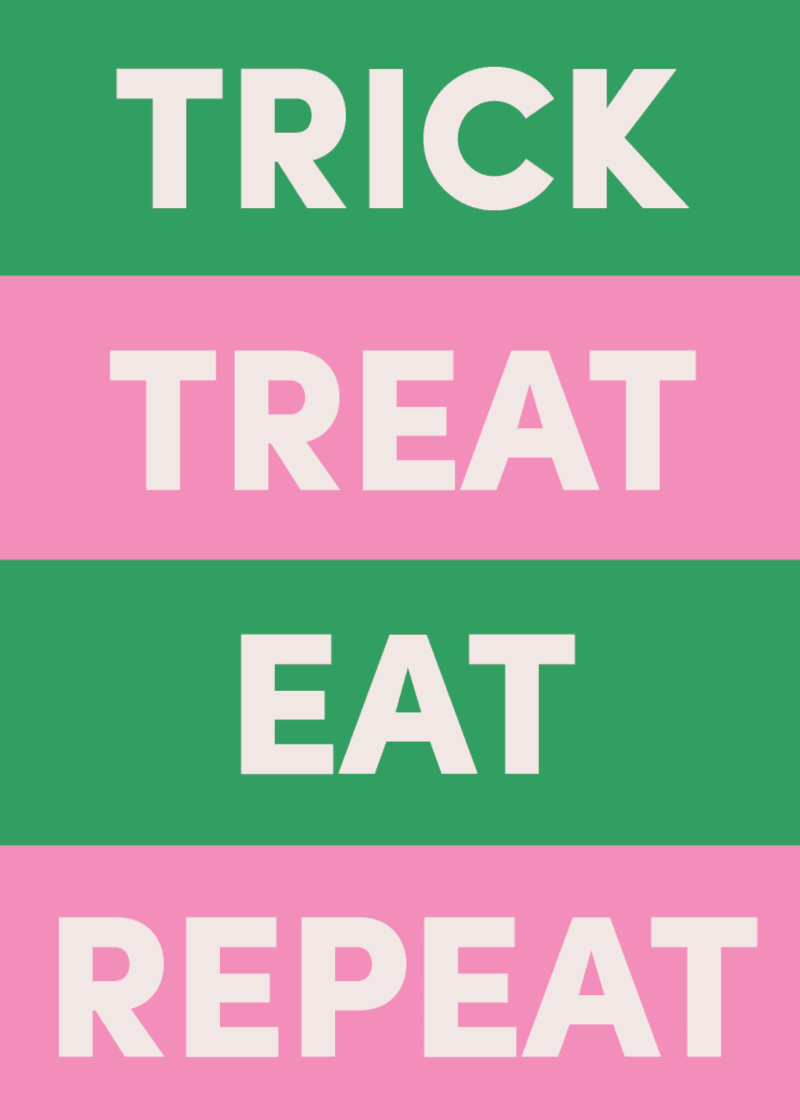 Trick Treat Eat Repeat Greeting Card Q2