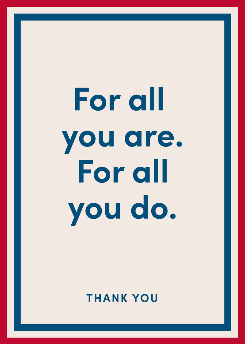 Thank You For All You Do Greeting Card G2