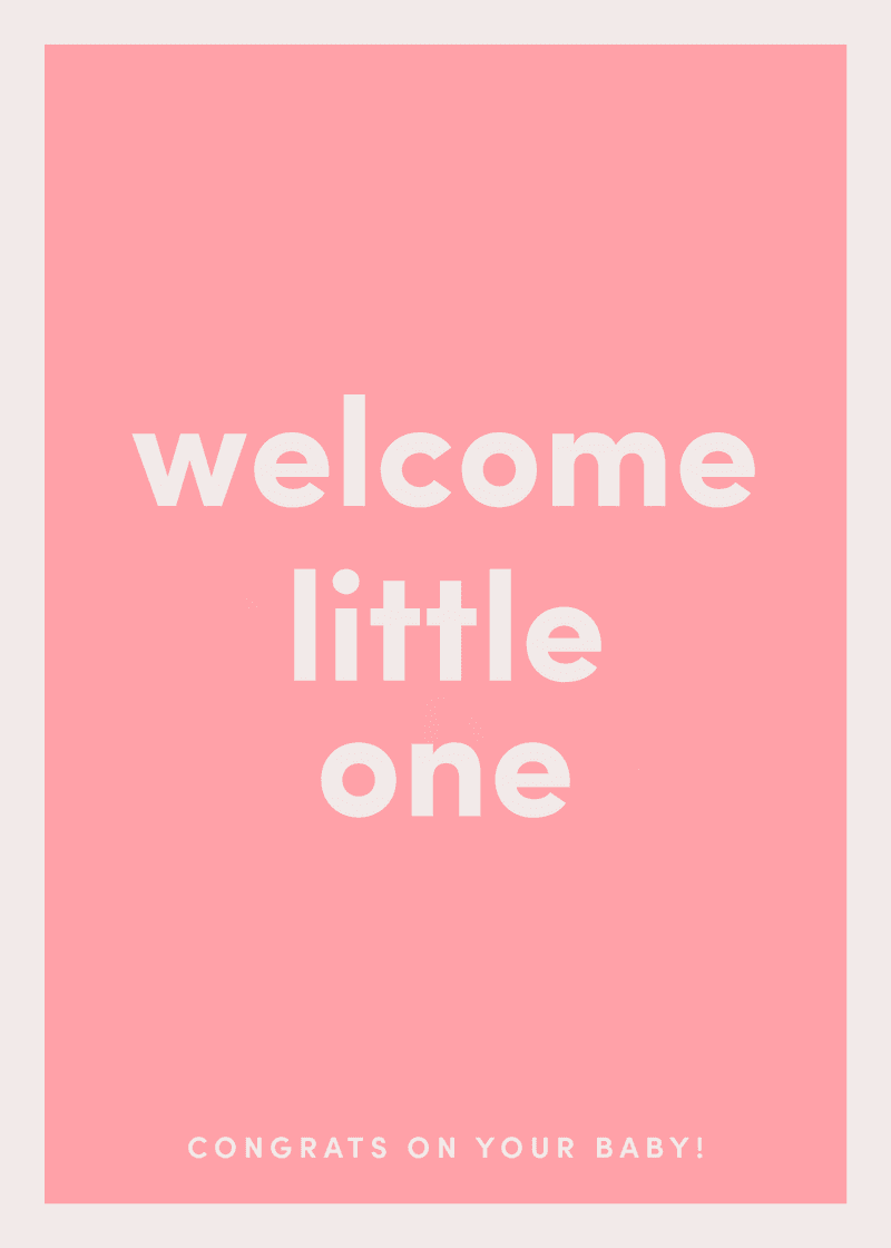 Welcome Little One Greeting Card L7