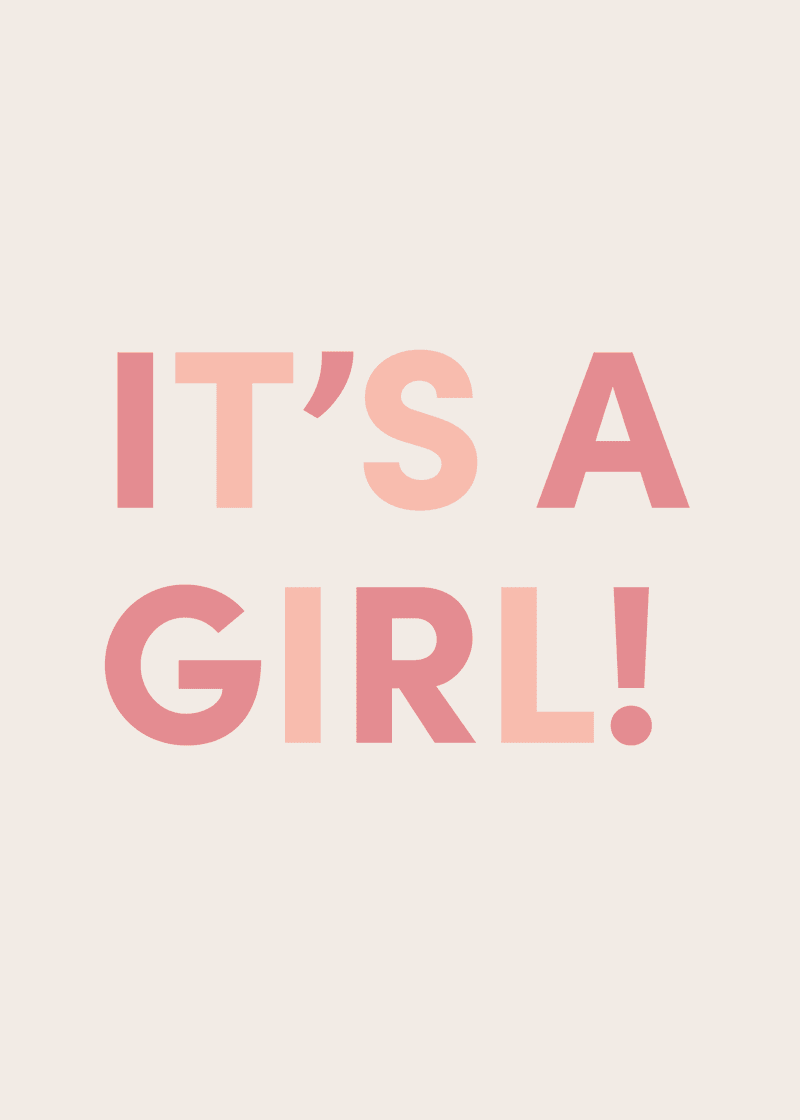 It's A Girl Greeting Card D8