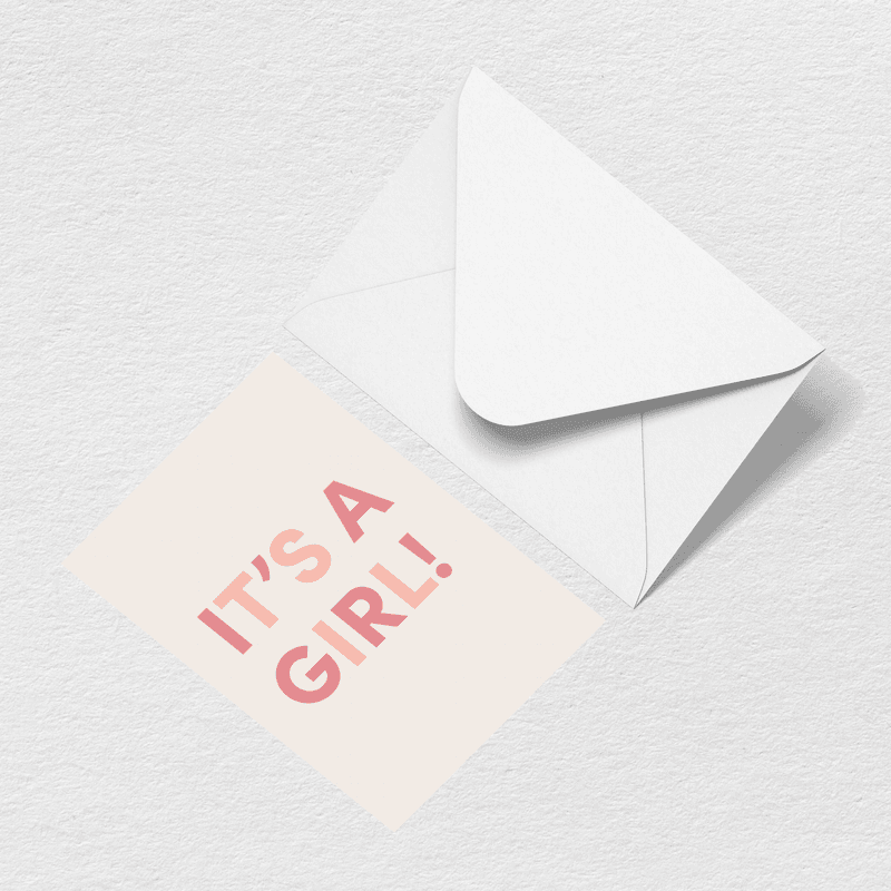 It's A Girl Greeting Card D8