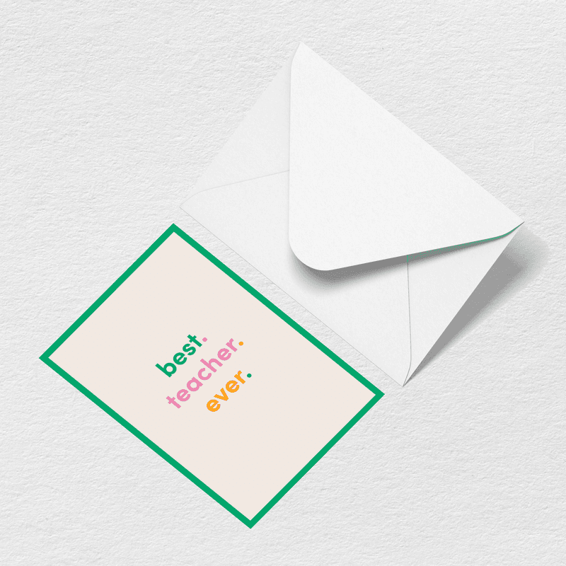 Best Teacher Ever Greeting Card R3