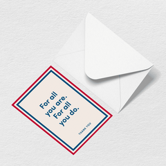 Thank You For All You Do Greeting Card G2
