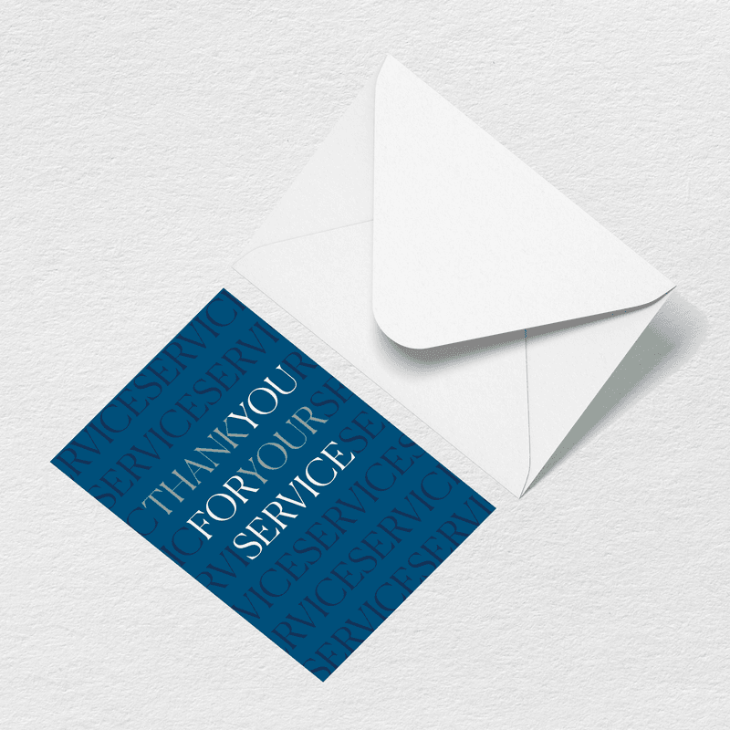 Thank You For Your Service Greeting Card D1