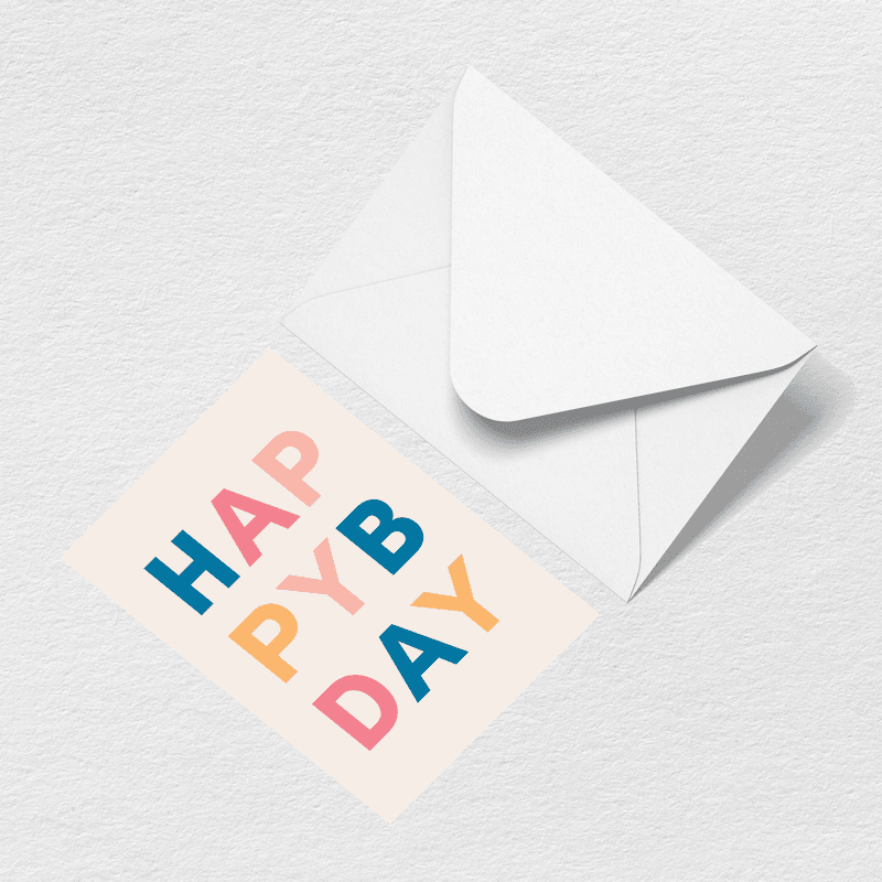 Happy Birthday Letters Greeting Card G2