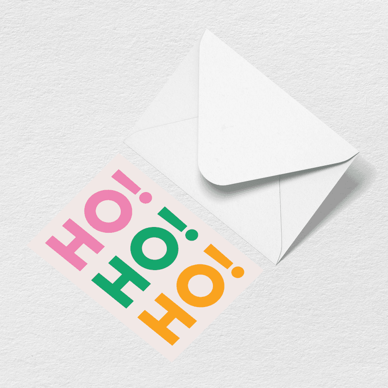 Ho Ho Ho Greeting Card K7