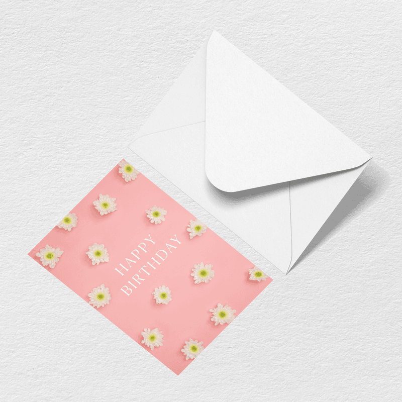 Happy Birthday Flowers Greeting Card L7